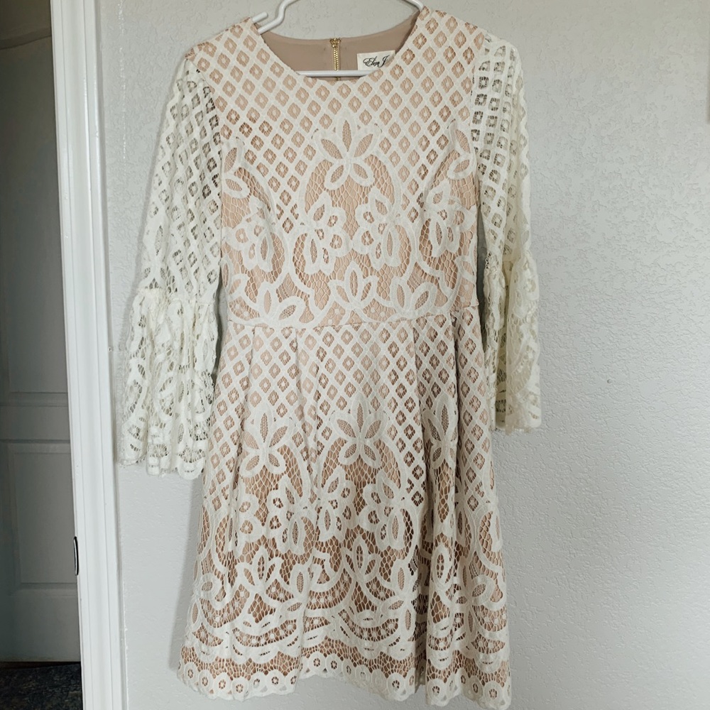 Eliza J white/nude dress